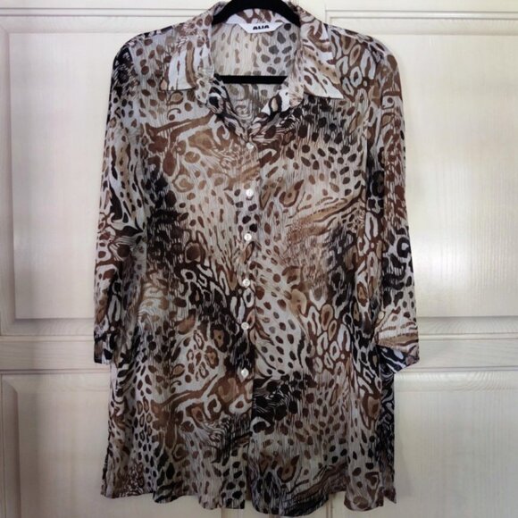 Spanx Faux Leather Leggings, Animal Print, White, Red Tops, 4 Piece, Sz Large - Picture 6 of 16